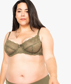 GEMO Soutien-gorge grande taille en dentelle avec armatures kaki clair