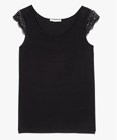 tee-shirt de nuit femme avec broderies sur les epaules noir7956501_4