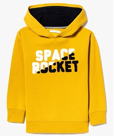 sweat a capuche avec inscription bouclette jaune sweats7958801_1