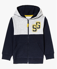 GEMO Sweat à capuche bicolore zippé sur lavant Bleu