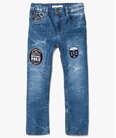 pantalon en jean a customiser avec ecussons thermocollants gris7961301_2