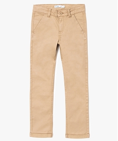 GEMO Pantalon garçon chino à revers Gris