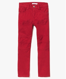 GEMO Pantalon en toile avec genoux renforcés Rouge