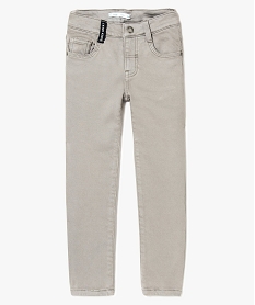 GEMO Pantalon slim uni garçon en stretch avec taille réglable gris standard