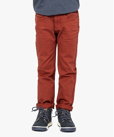 GEMO Pantalon droit en toile 5 poches rouge standard