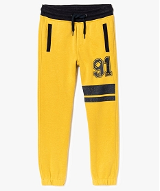 GEMO Pantalon de jogging en molleton avec détalis contrastants Jaune