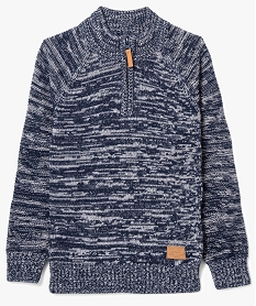 pull garcon chine a col montant zippe bleu pulls7966601_1