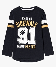 GEMO Tee-shirt à manches longues avec motif Brooklyn sur lavant Bleu
