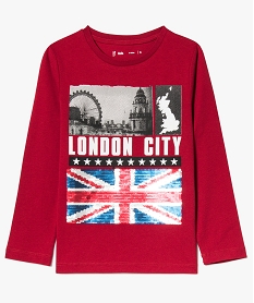 GEMO Tee-shirt manches longues avec sequins magiques rouge standard