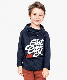 GEMO Tee-shirt à manches longues avec grand col bleu standard