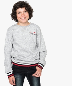 GEMO Sweat shirt en molleton avec inscription sur lavant Gris