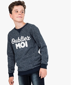 GEMO Sweat shirt en molleton avec inscription sur lavant bleu chine
