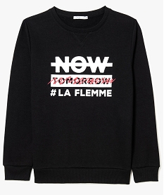GEMO Sweat shirt en molleton avec inscription sur lavant noir vif