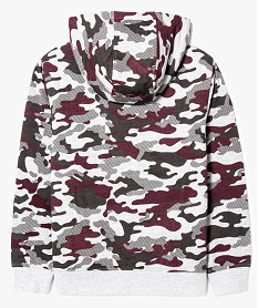 sweat zippe imprime camouflage avec doublure sherpa gris7976901_2