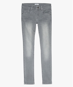 GEMO Jean garcon ultra skinny aspect légèrement délavé Gris