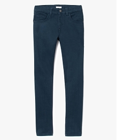 pantalon garcon 5 poches coupe slim en stretch bleu pantalons7978301_1