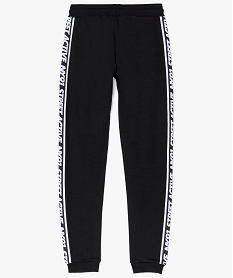pantalon de jogging en molleton avec bandes laterales imprimees noir7978701_3