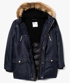 parka matelassee avec capuche polaire bleu doudounes7980601_1