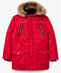 parka matelassee avec capuche polaire rouge7980701_1