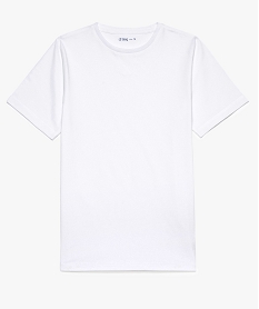 GEMO Tee-shirt garçon uni à manches courtes Blanc