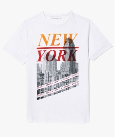 GEMO Tee-shirt imprimé à manches courtes blanc standard