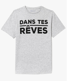 GEMO Tee-shirt à manches courtes avec message Gris