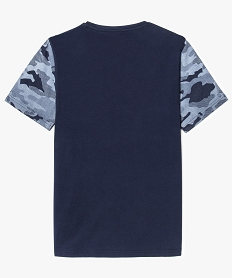 tee-shirt imprime a manches courtes bleu7983901_2