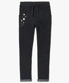 jogger molletonne a revers et motifs pailletes gris7985701_3