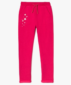 jogger molletonne a revers et motifs pailletes rose pantalons7985901_1