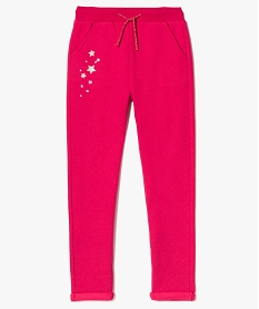 jogger molletonne a revers et motifs pailletes rose7985901_3