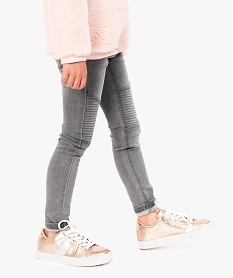 GEMO Jean fille slim avec surpiqûres aux genoux Gris