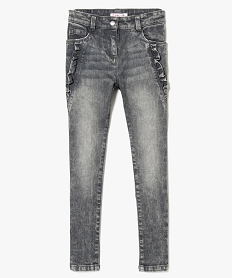 jean skinny a taille haute a empiecements volantes gris jeans7988501_2