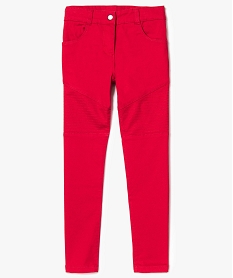 GEMO Pantalon slim avec surpiqûres sur les genoux Rouge