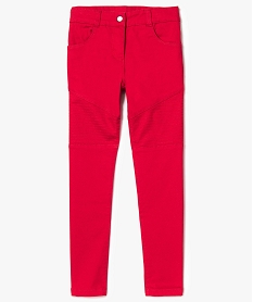 pantalon slim avec surpiqures sur les genoux rouge7989701_1