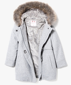 manteau croise avec fils metallises et capuche gris blousons et vestes7990501_3