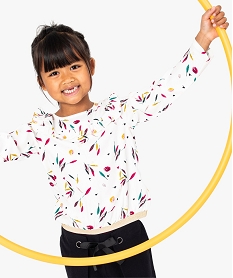 GEMO Blouse à motifs avec plastron volanté et bas élastiqué violet vif