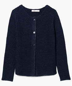 GEMO Cardigan boutonné en maille avec fils métallisés Bleu