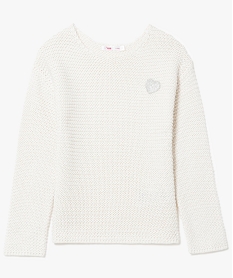 GEMO Pull en maille lâche à empiècement pailleté Beige