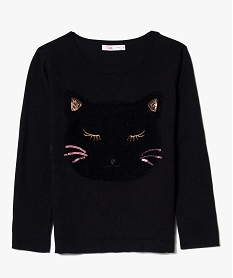 GEMO Pull fin à motif duveteux et sequins Gris