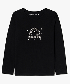 GEMO Tee-shirt basique à imprimé métallisé Noir