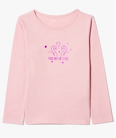 GEMO Tee-shirt basique à imprimé métallisé Rose