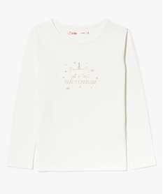 GEMO Tee-shirt basique à imprimé métallisé Beige