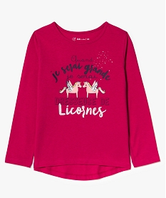 GEMO Tee-shirt manches longues à imprimé glitter rouge standard