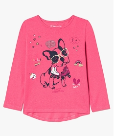 GEMO Tee-shirt manches longues à imprimé glitter rose standard