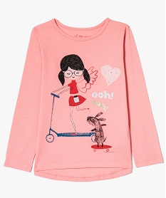 GEMO Tee-shirt manches longues à imprimé glitter coloris assortis