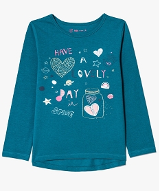 GEMO Tee-shirt manches longues à imprimé glitter Vert