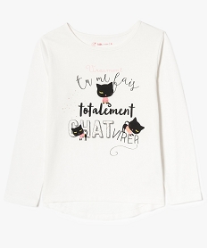 GEMO Tee-shirt manches longues à imprimé glitter jaune chine