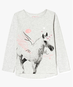 GEMO Tee-shirt manches longues à imprimé glitter Gris