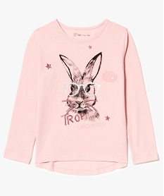 GEMO Tee-shirt manches longues à imprimé glitter Violet
