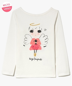 GEMO Tee-shirt réversible imprimé des deux côtés Beige